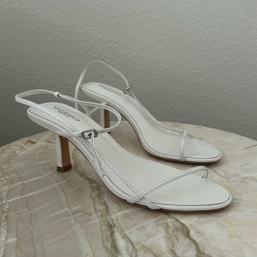 Tony Bianco Caprice Heel in White Kid 7